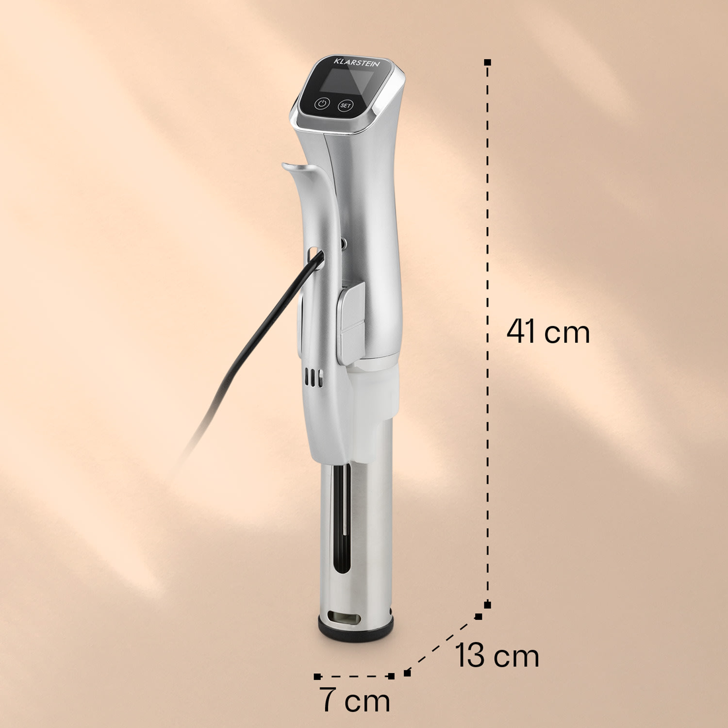 Quickstick Sous Vide vacuümkoker | thermostaat: 50-95 °C in stappen van 0,5 °C | circulatiepomp voor 20 L | roestvrij staal Zilver Metallic