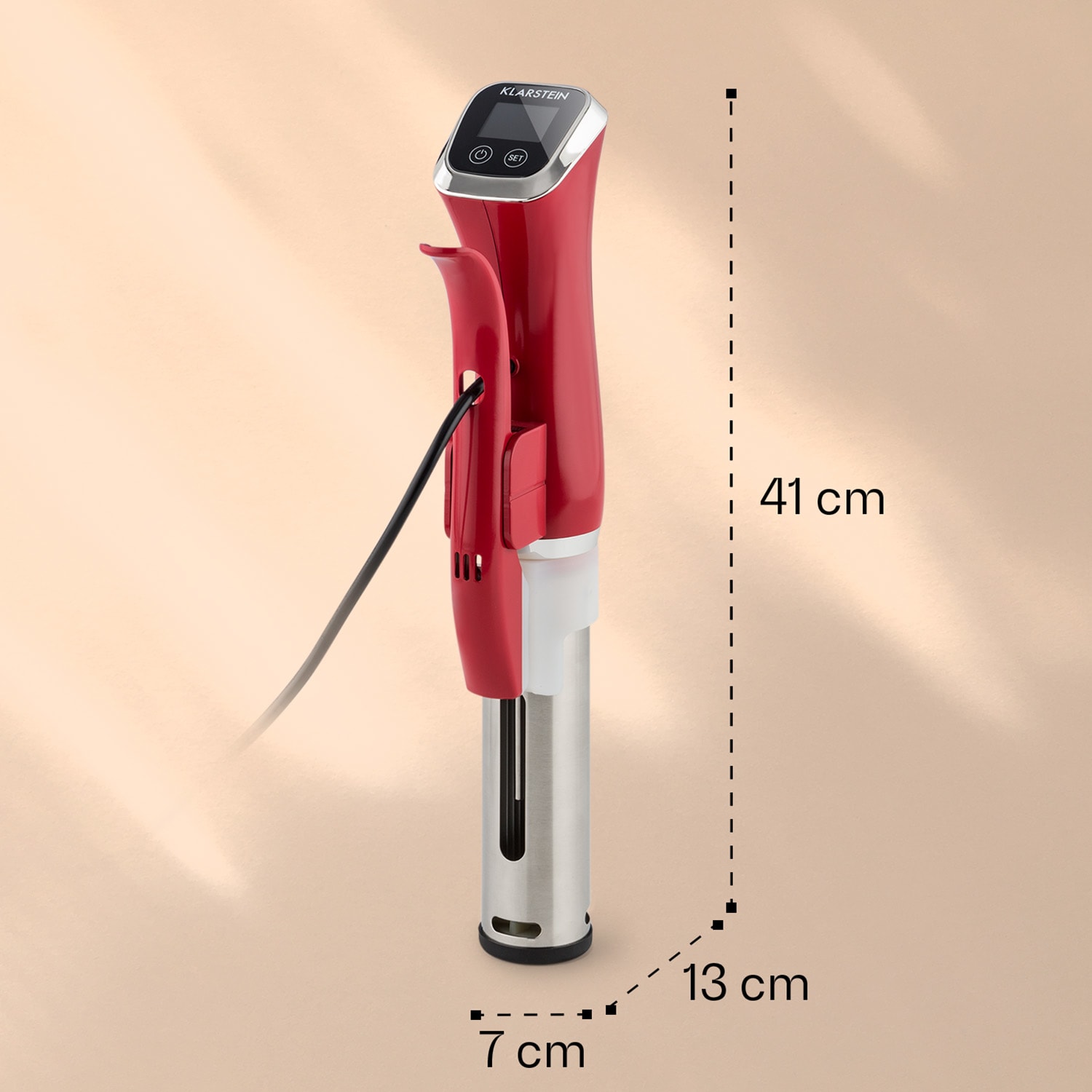 Quickstick Sous Vide főző, 20 L, termosztát, cirkulációs pumpa, nemesacél Piros