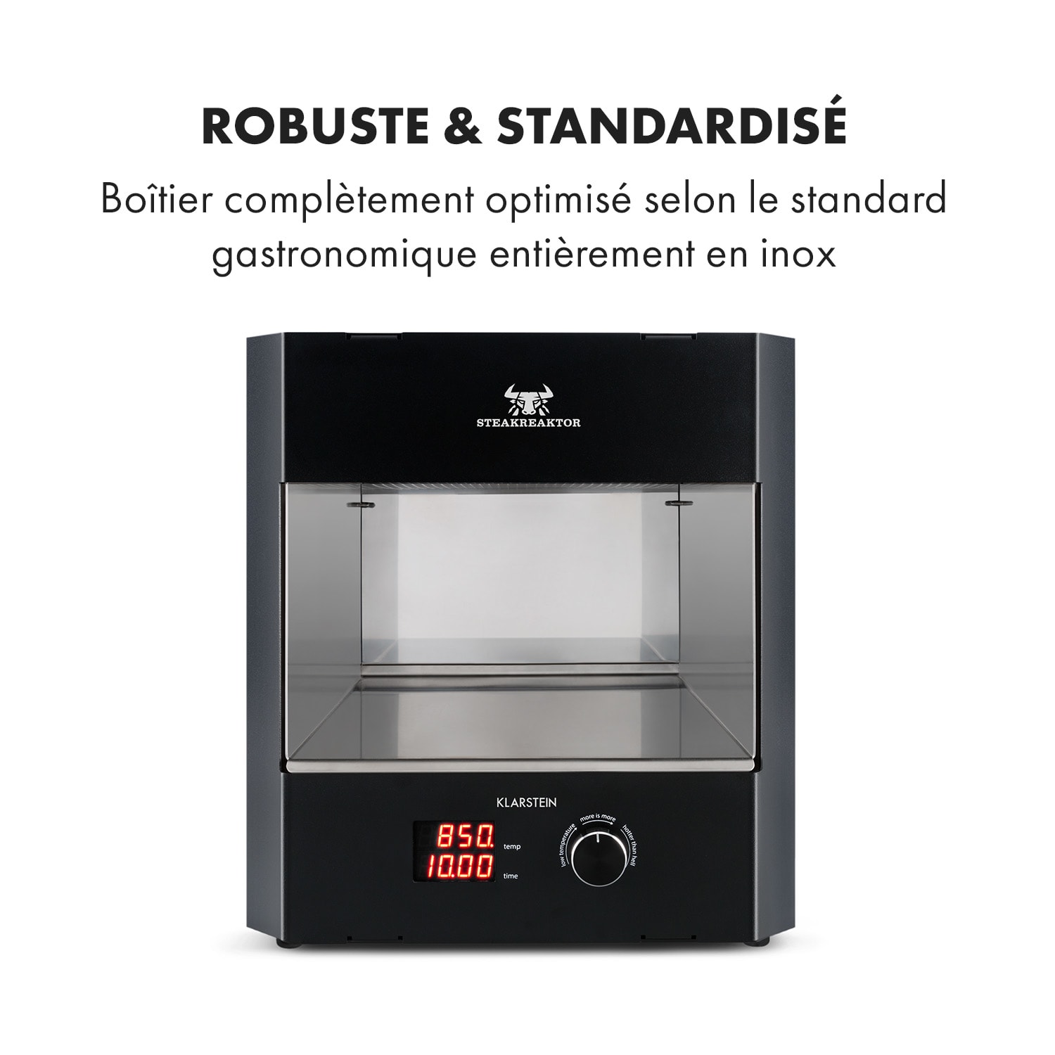 Steakreaktor Pro indoor barbecue hoge-temperatuur-grill Made in Germany Zwart