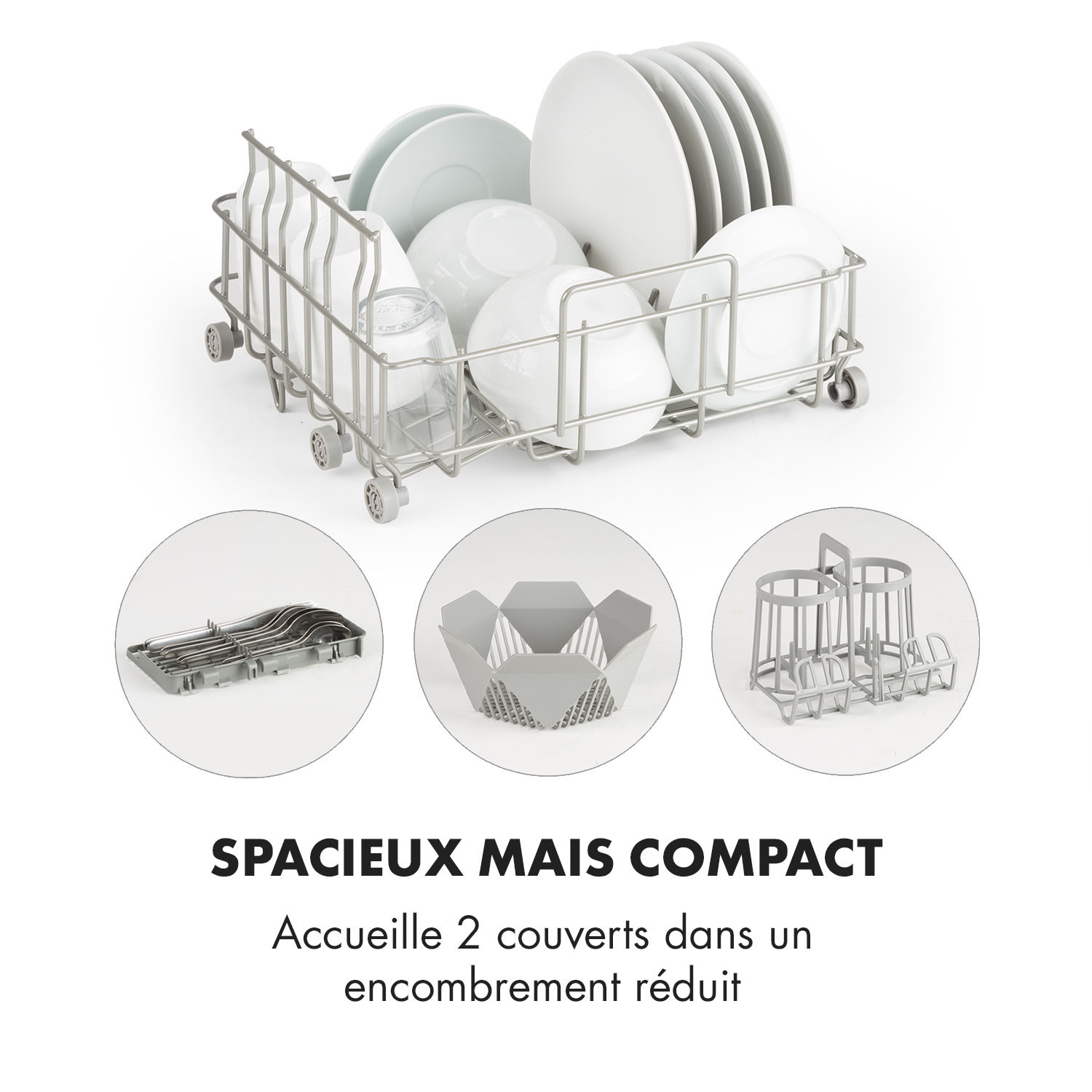 Amazonia mini-vaatwasser 6 programma's led-display Blauw