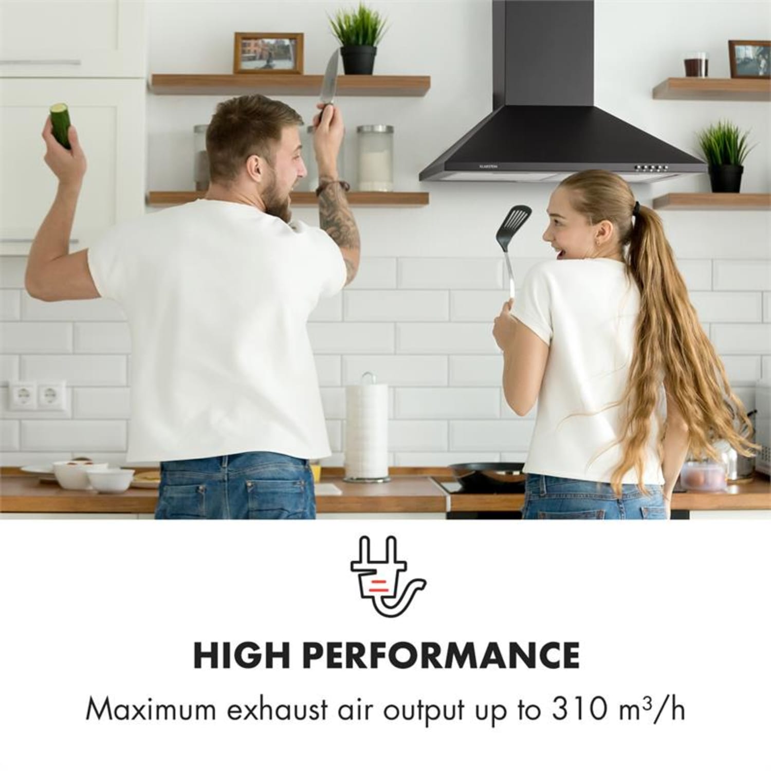 Zugspitze 60, digestor, 60 cm, nástenný, 310 m³/h, LED, čierny 