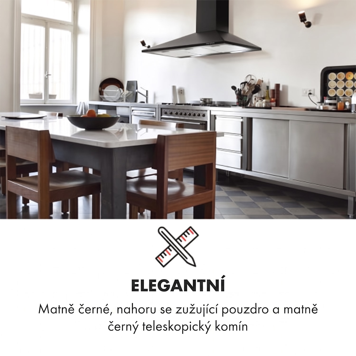 Zugspitze 90, digestoř, 90 cm, nástěnná, 324 m³/h, LED, černá 90 cm | Černá