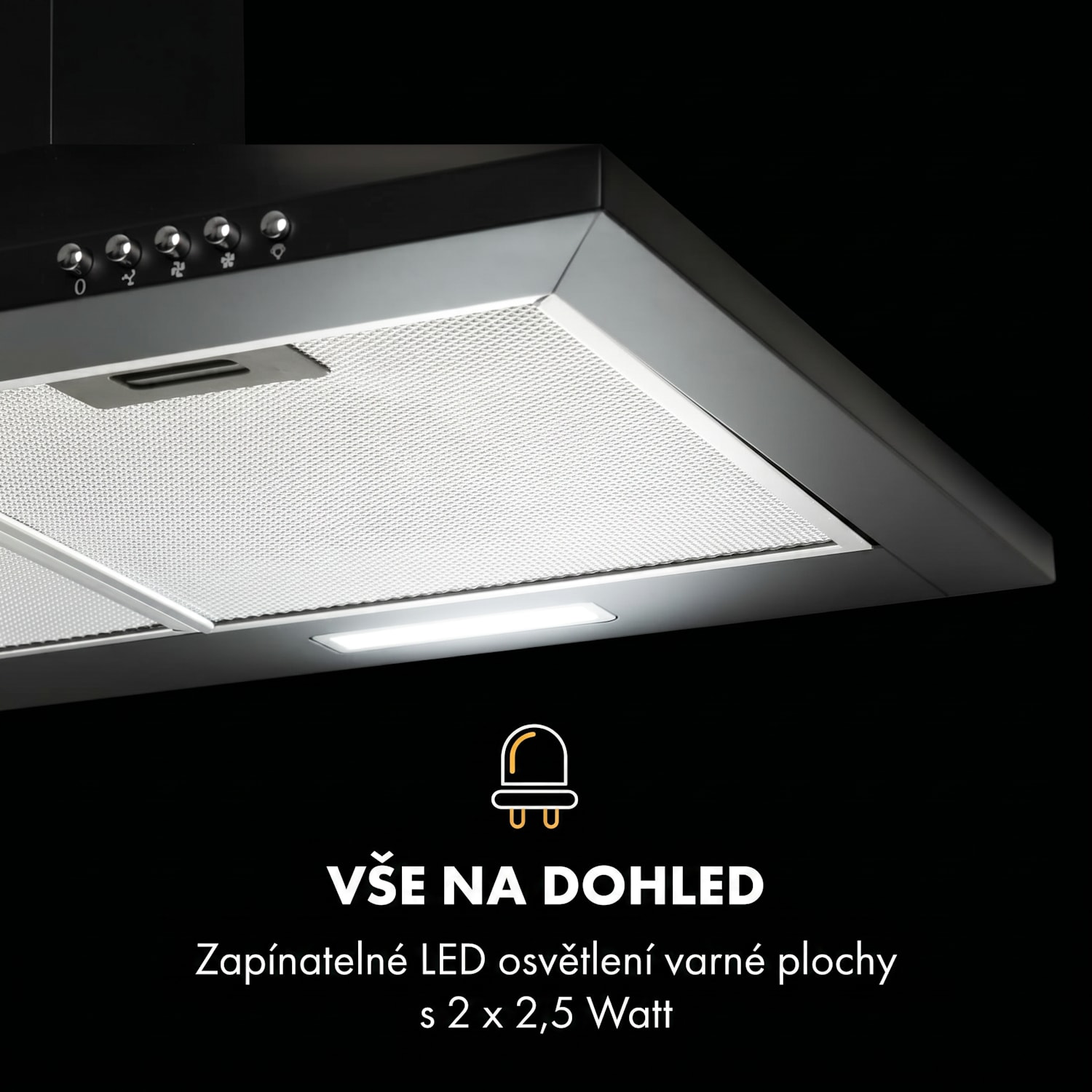 Zugspitze 90, digestoř, 90 cm, nástěnná, 324 m³/h, LED, černá 90 cm | Černá