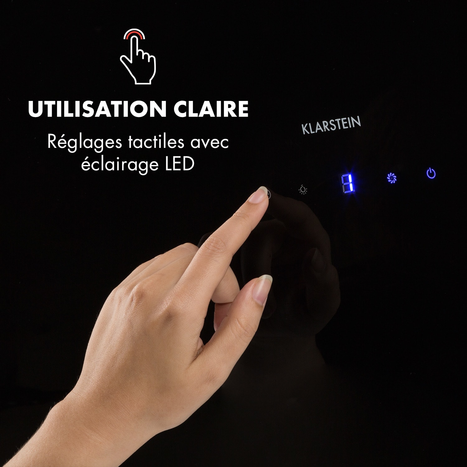 Annabelle 90 afzuigkap glas 595 m³/h touch armatuur zwart 90 cm | Zwart