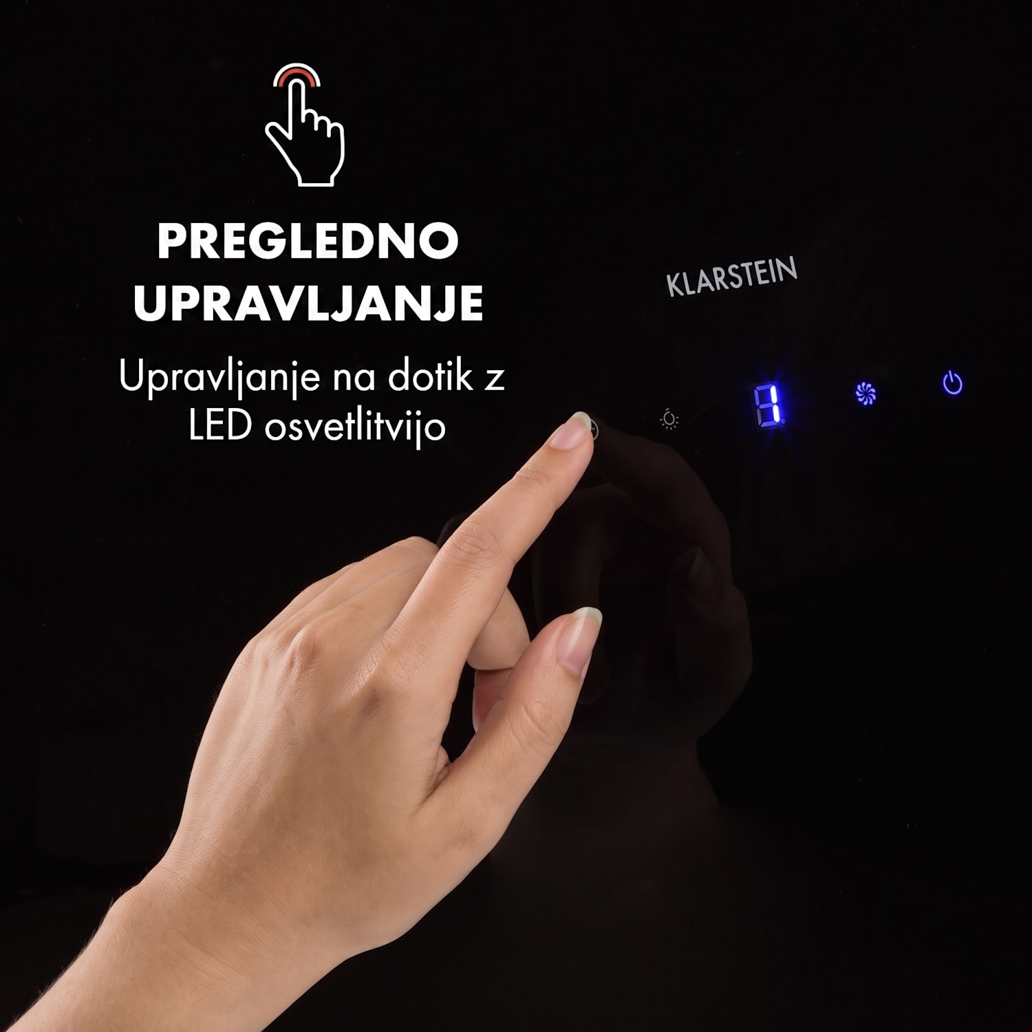 Annabelle 90, kuhinjska napa, 641 m³/h, nadzorna plošča na dotik, črna 90 cm | Črna