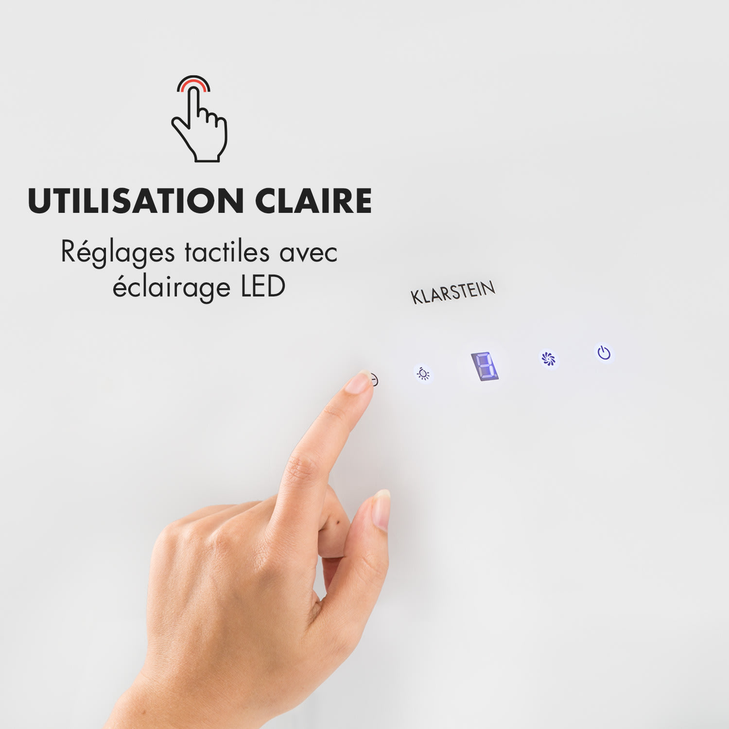 Annabelle 60 Hotte aspirante en verre 595 m³/h panneau tactile blanc 60 cm | Blanc