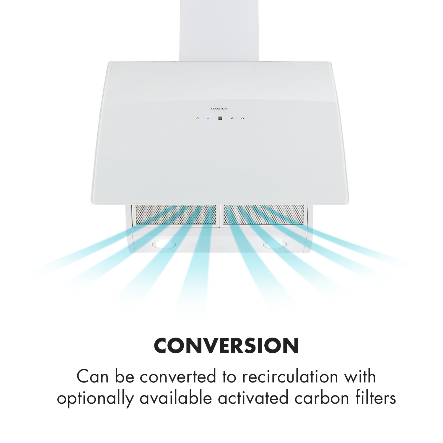 Annabelle 60 Exaustor de Cozinha Vidro 595 m³/h Estrutura Touch branco 