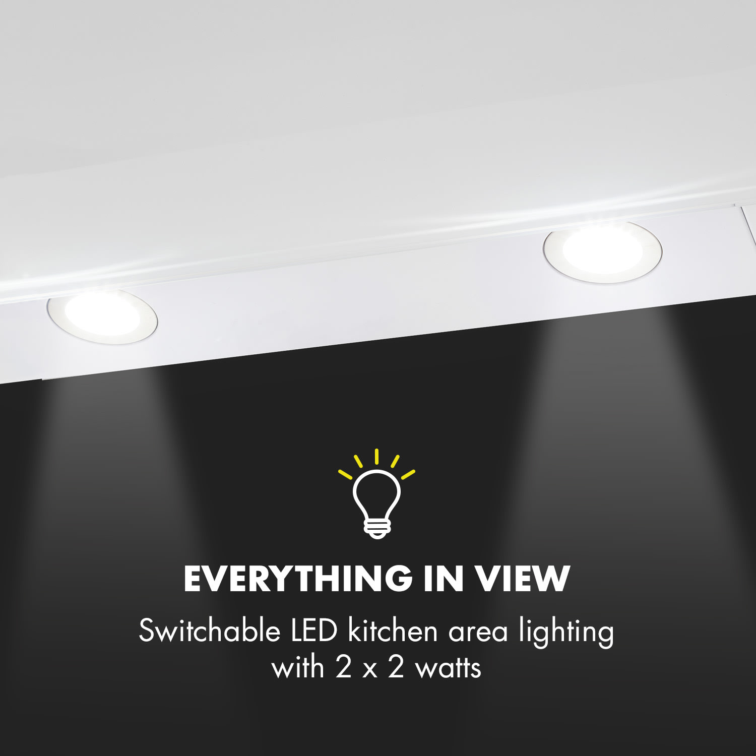 Annabelle 60 Exaustor de Cozinha Vidro 595 m³/h Estrutura Touch branco 