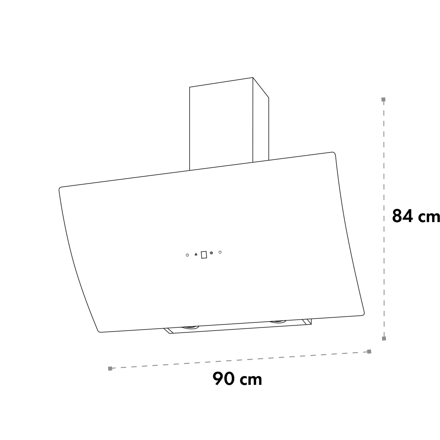 Annabelle 60 Exaustor de Cozinha Vidro 595 m³/h Estrutura Touch branco 