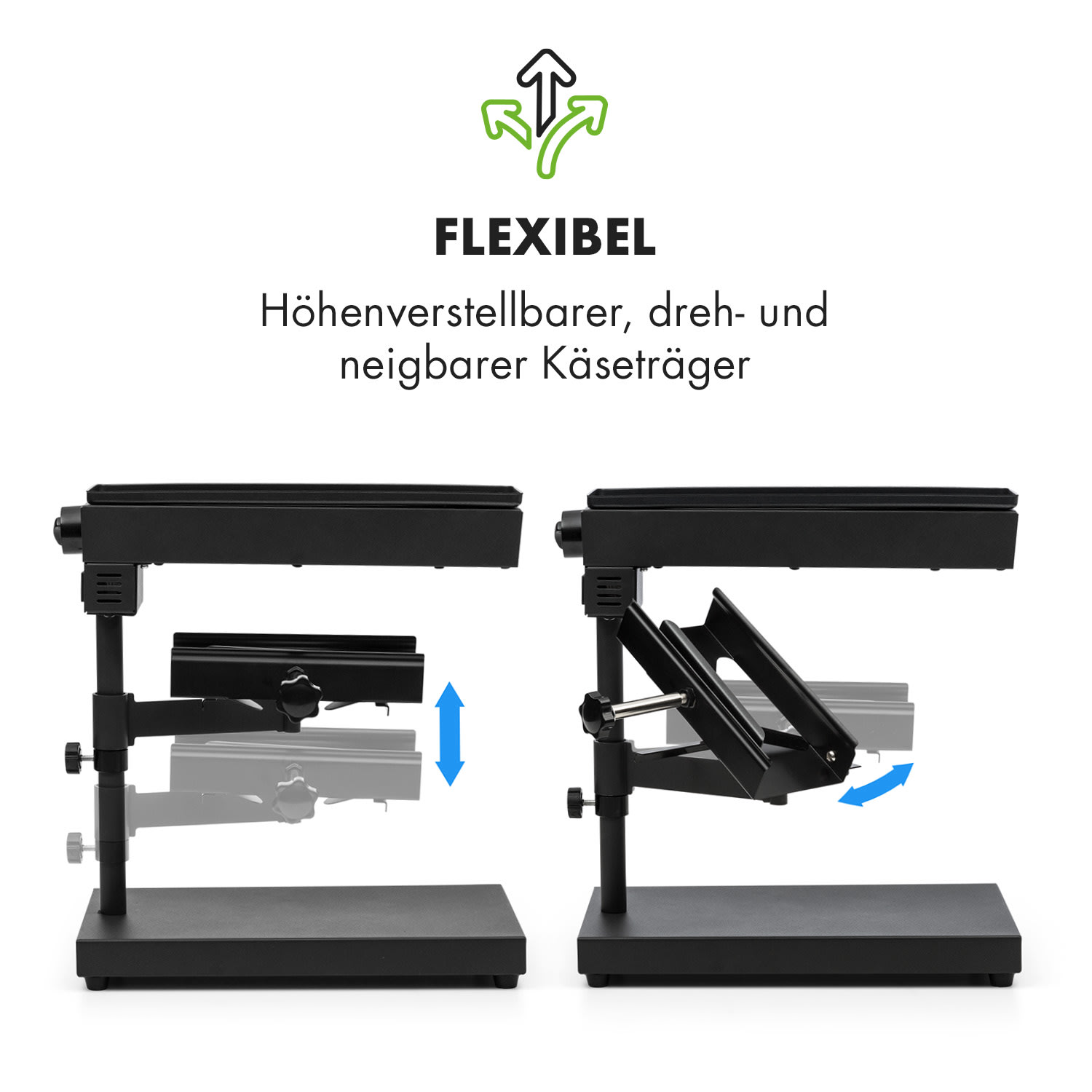 Appenzell Peak Raclette con Grill 1000 W Interruttore Termostatico Nero 