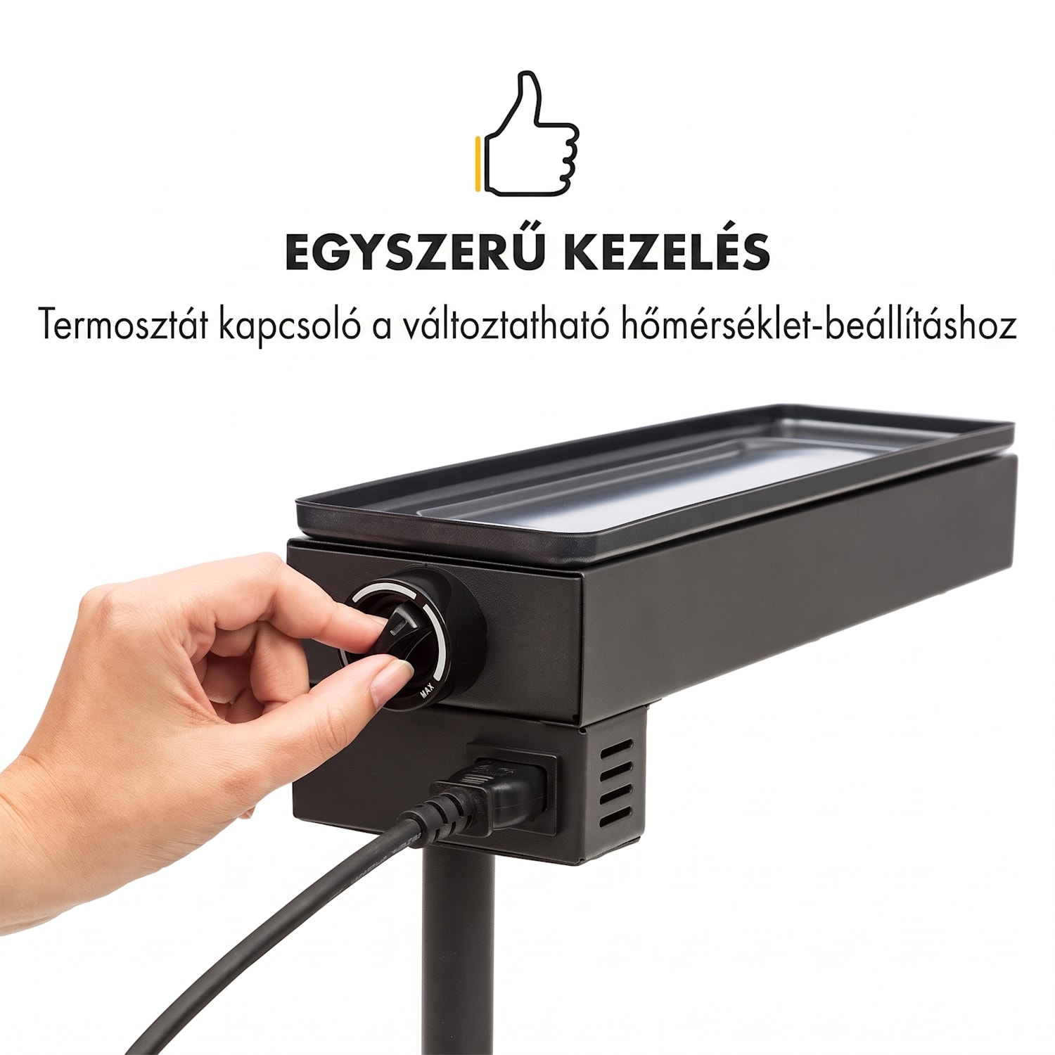Appenzell Peak, raclette grill, 1000 W, termosztát kapcsoló, fekete 
