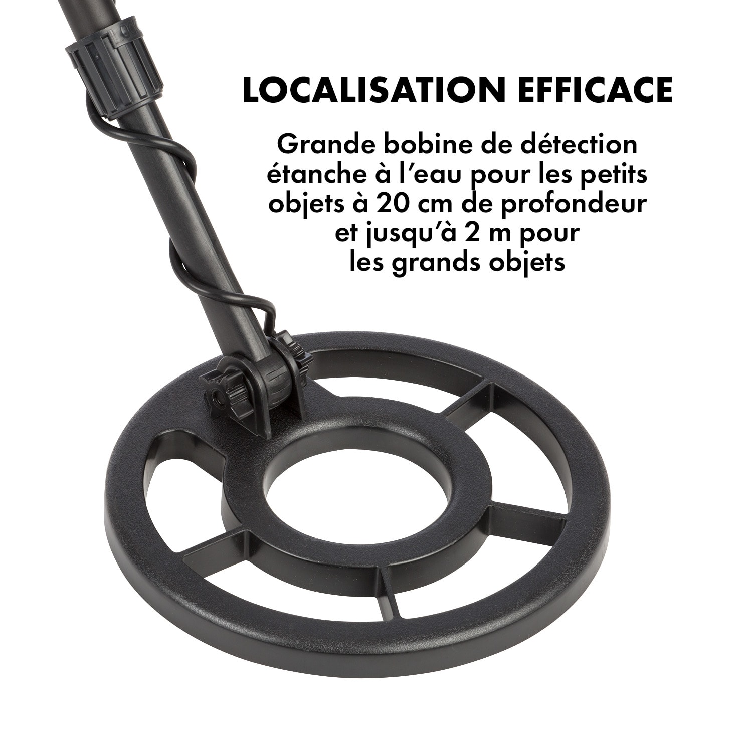 Jones Détecteur de métaux Ø 20cm jusqu'à 2m + casque & sac à dos 