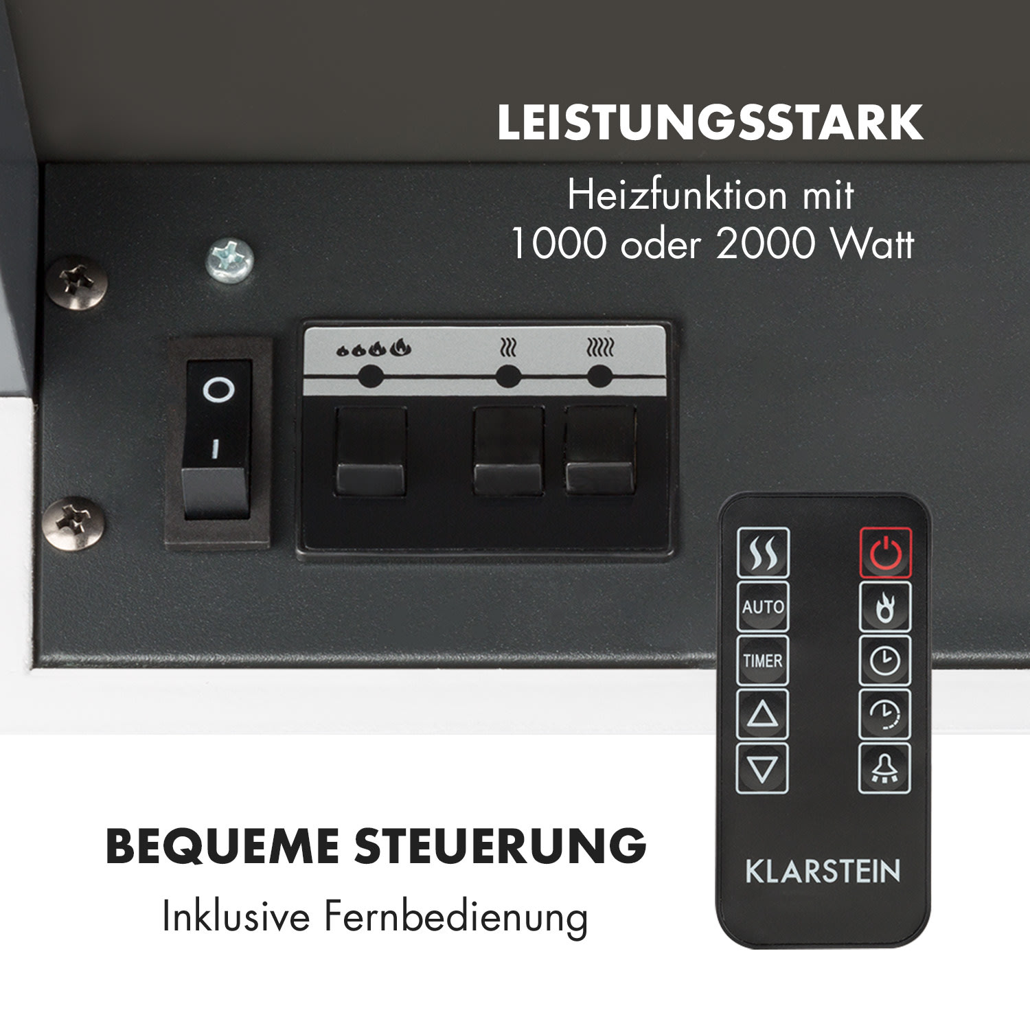 Studio Light & Fire 1 Kamin 1000/2000W MDF Fernbedienung Fire 1