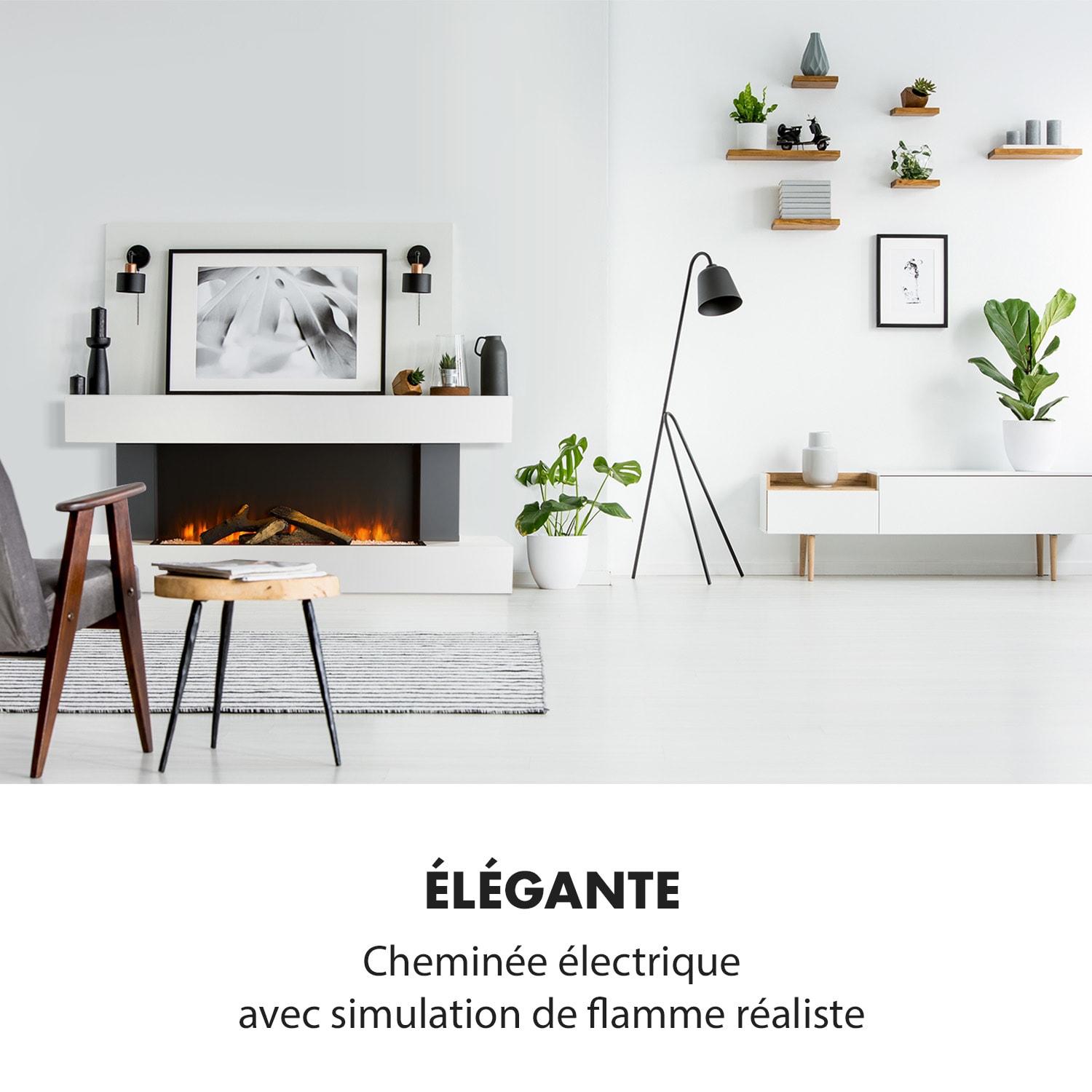 Studio Light & Fire 1 Cheminée 1000/2000 W MDF télécommande  Fire 1