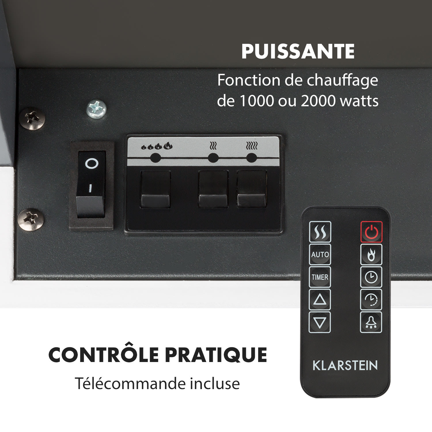 Studio Light & Fire 1 Cheminée 1000/2000 W MDF télécommande  Fire 1