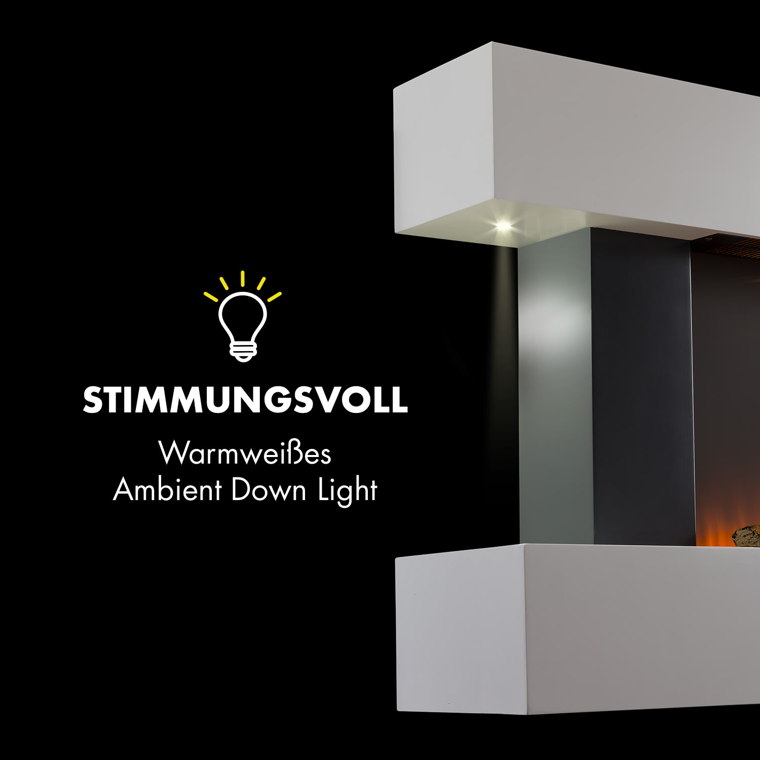 Studio Light & Fire 2 Kamin 1000/2000W MDF Fernbedienung Asymmetrisch | NEIN | Weiß