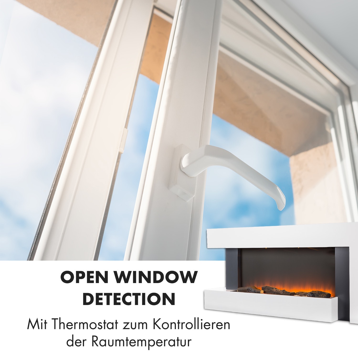 Studio Light & Fire 2 Kamin 1000/2000W MDF Fernbedienung Asymmetrisch | NEIN | Weiß