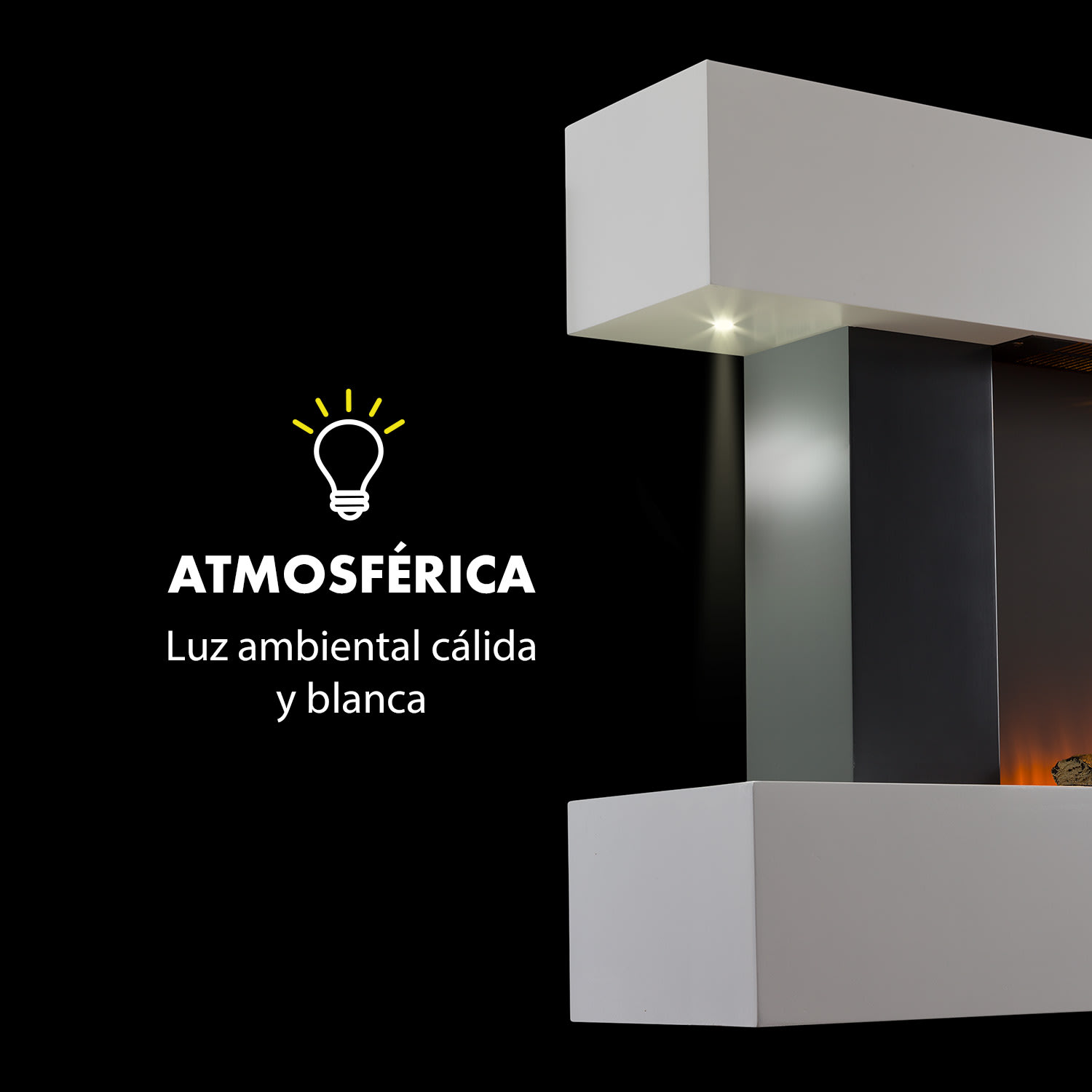 Chimenea Studio Light & Fire 2 1000/2000W MDF mando a distancia 