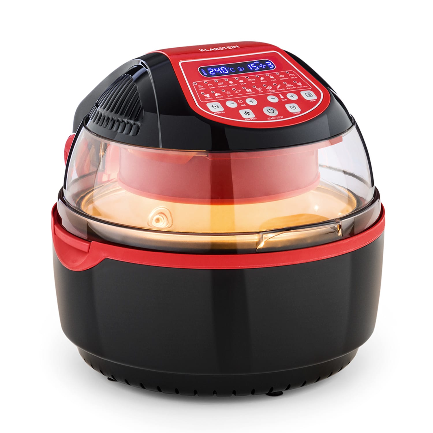 VitAir Turbo Smart frytownica na gorące powietrze 1400 W 10 l 20 programów czerwona Czerwony
