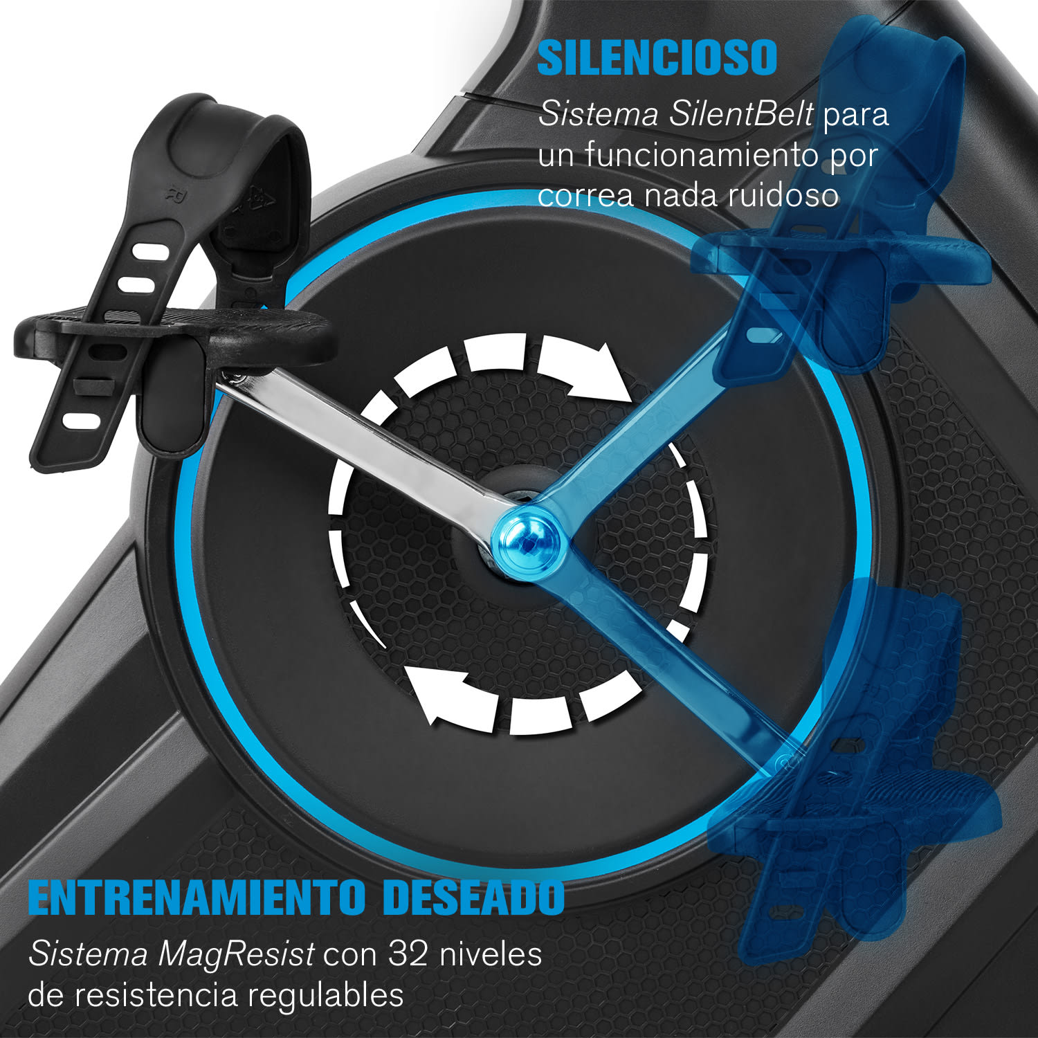 Evo Deluxe bicicleta estática aplicación Bluetooth masa oscilante 20 kg Evo Deluxe - 20 kg