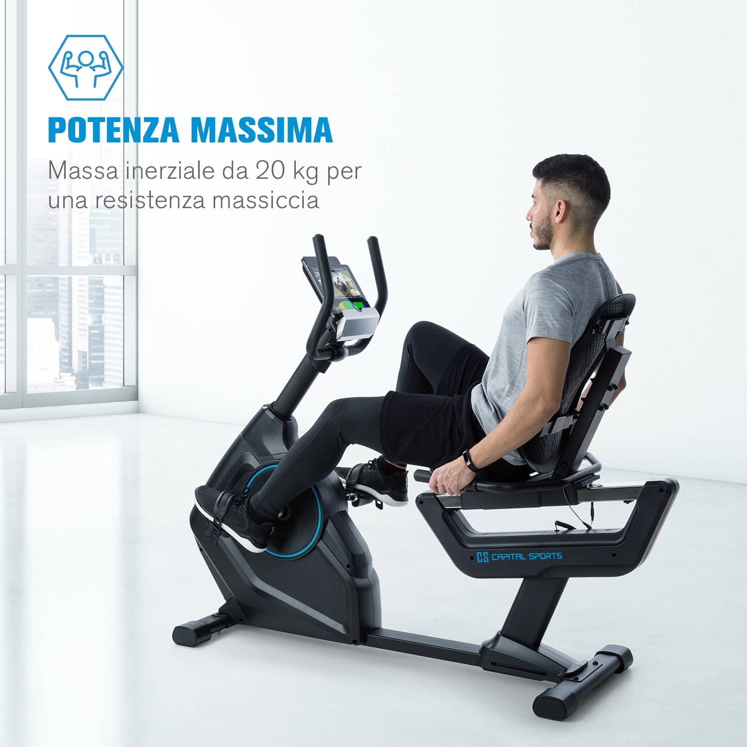 Evo Deluxe cardiobike Bluetooth app 20kg massa volanica Evo Deluxe - 20 kg