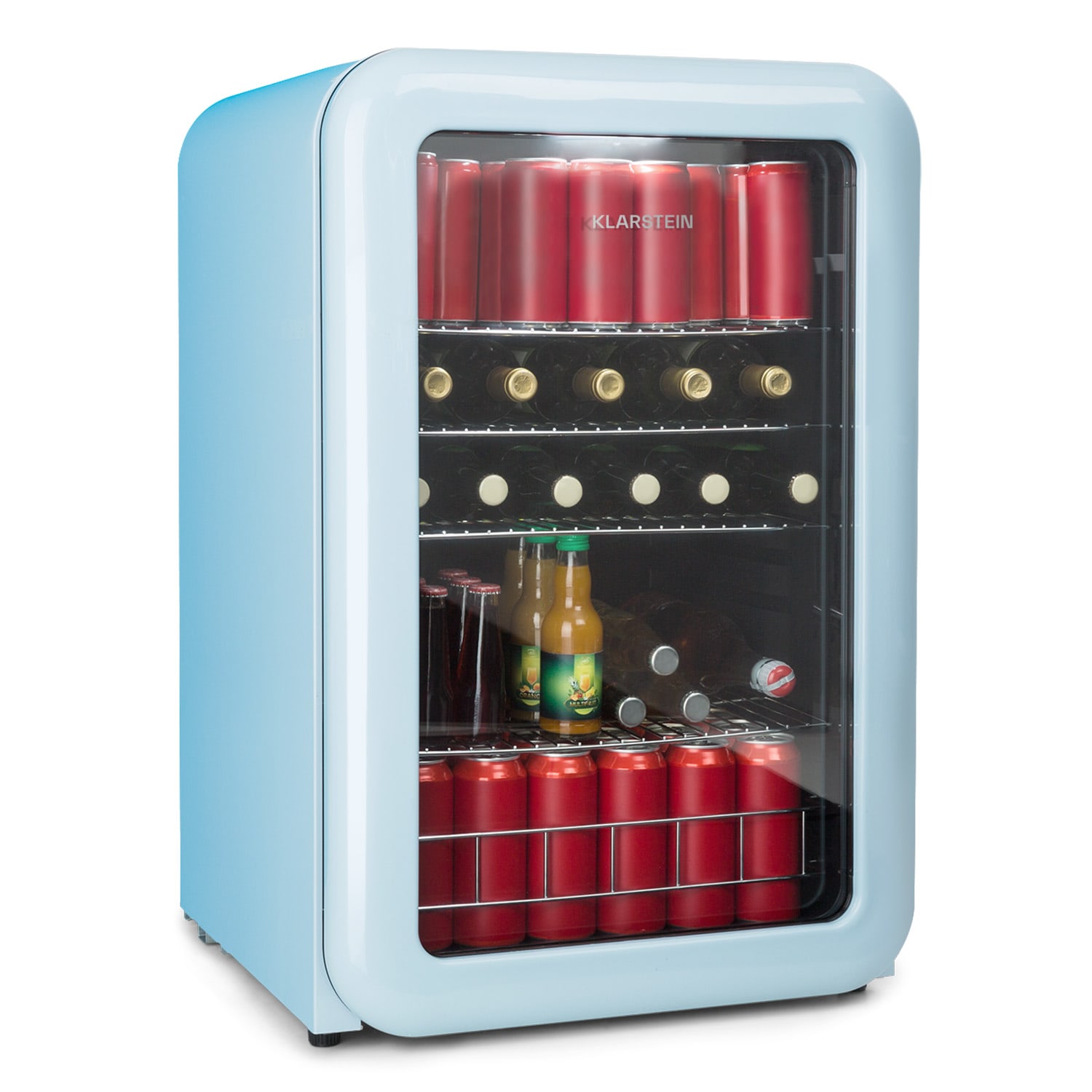 PopLife Lodówka na napoje 115 l 0–10°C wzornictwo retro kolor niebieski 115 Ltr | Niebieski