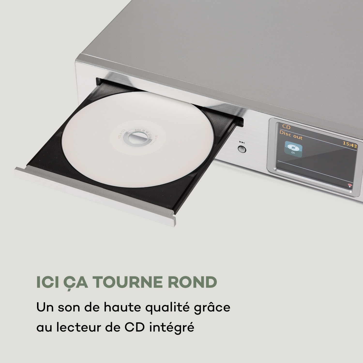 iTuner CD récepteur HiFi radio Internet/DAB+/ FM lecteur CD WiFi gris argent 