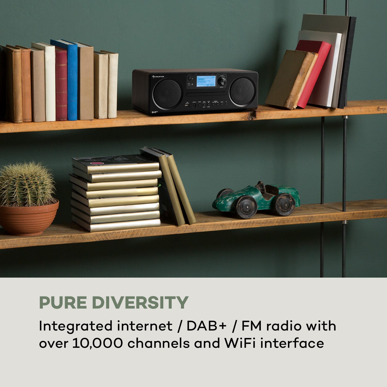 Worldwide CD, radio internetowe, Spotify Connect, obsługa za pomocą aplikacji, Bluetooth, orzech włoski