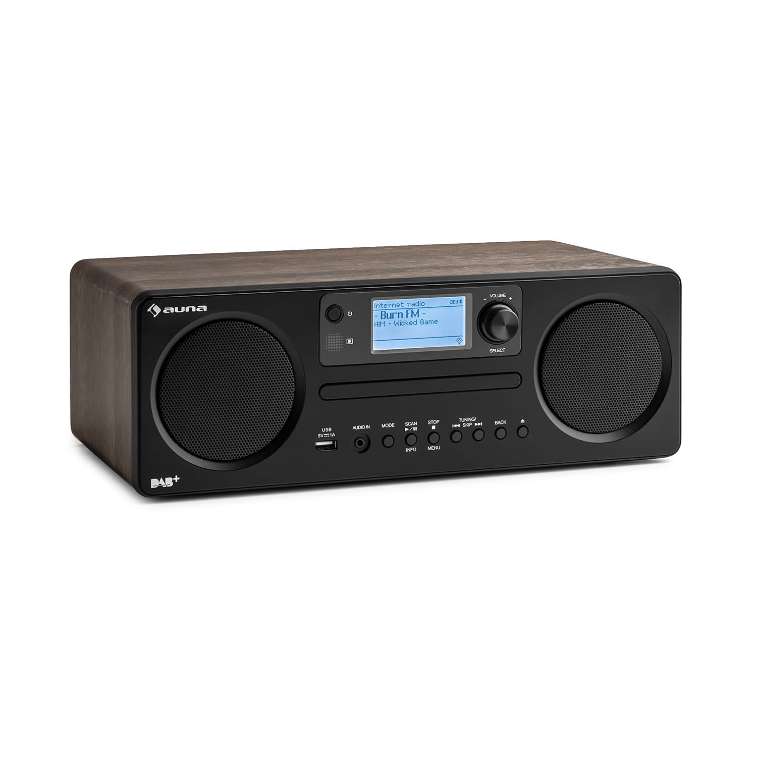 Worldwide CD, radio internetowe, Spotify Connect, obsługa za pomocą aplikacji, Bluetooth, orzech włoski