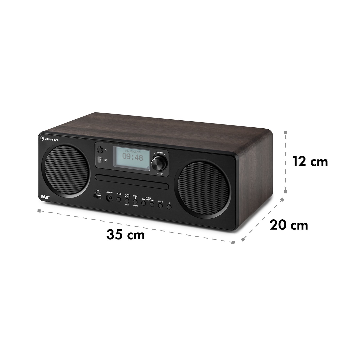 Worldwide CD, radio internetowe, Spotify Connect, obsługa za pomocą aplikacji, Bluetooth, orzech włoski