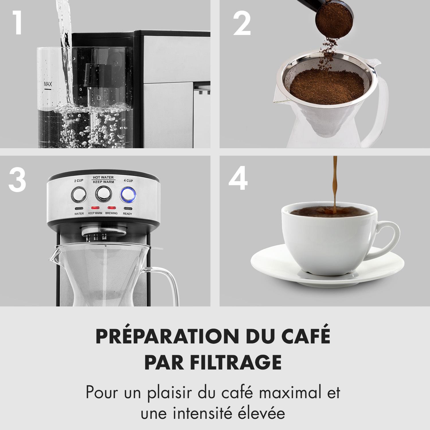 Perfect Brew koffiezetapparaat 1800W glazen kan edelstaal zilver 