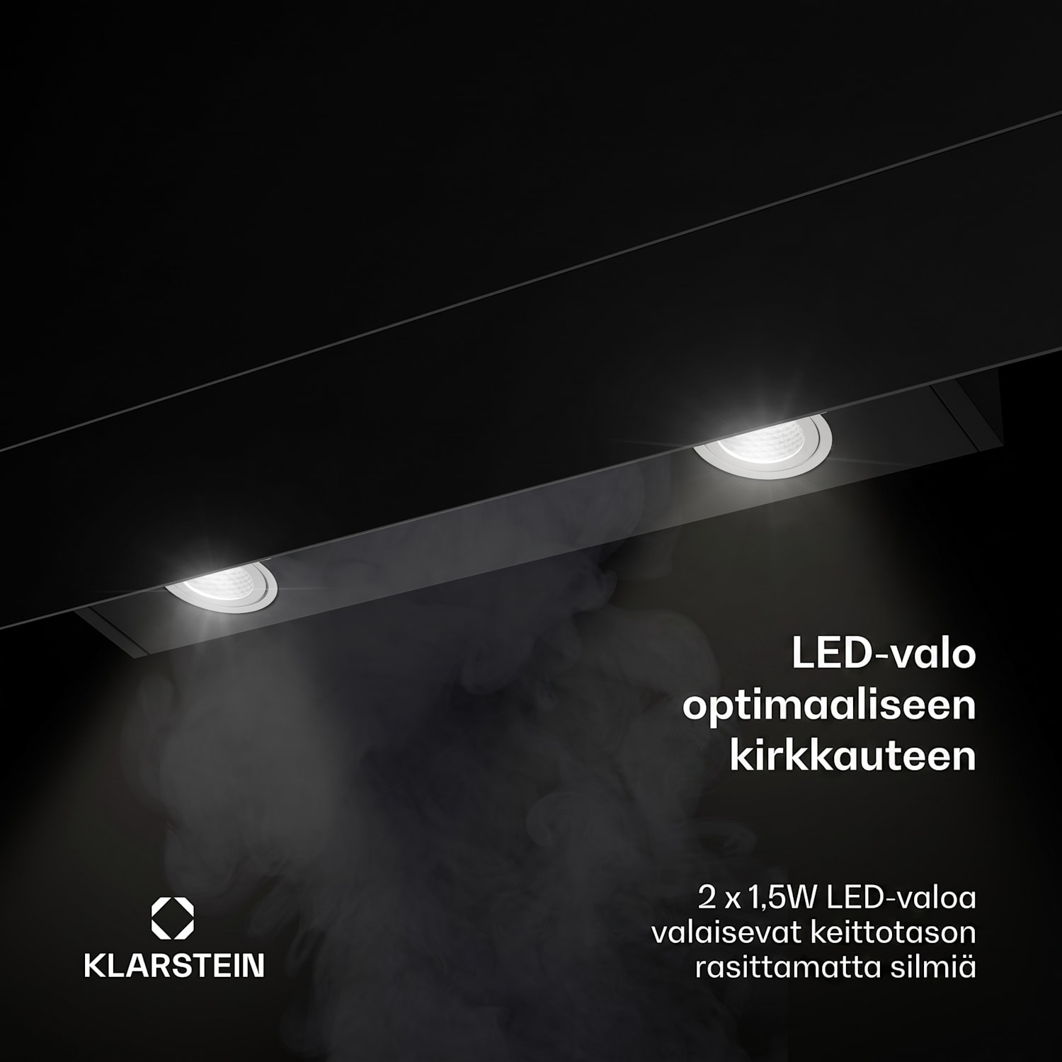 Aurica 90 liesituuletin, 90 cm, seinäasennus, 165 W, musta 90 cm | Musta