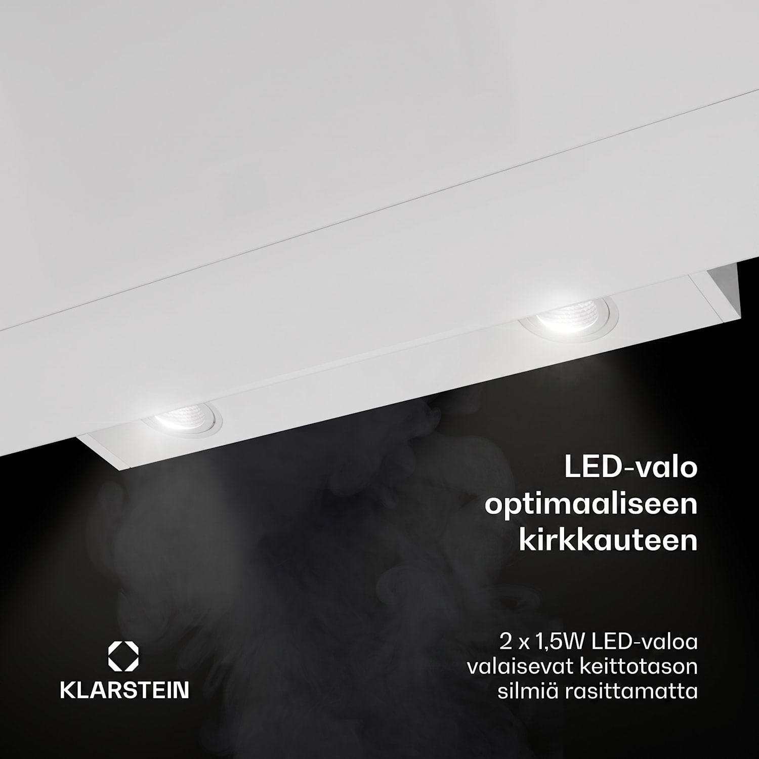 Aurica 90 liesituuletin 90 cm 607 m³/h LED kosketus lasi valkoinen 90 cm | Valkoinen