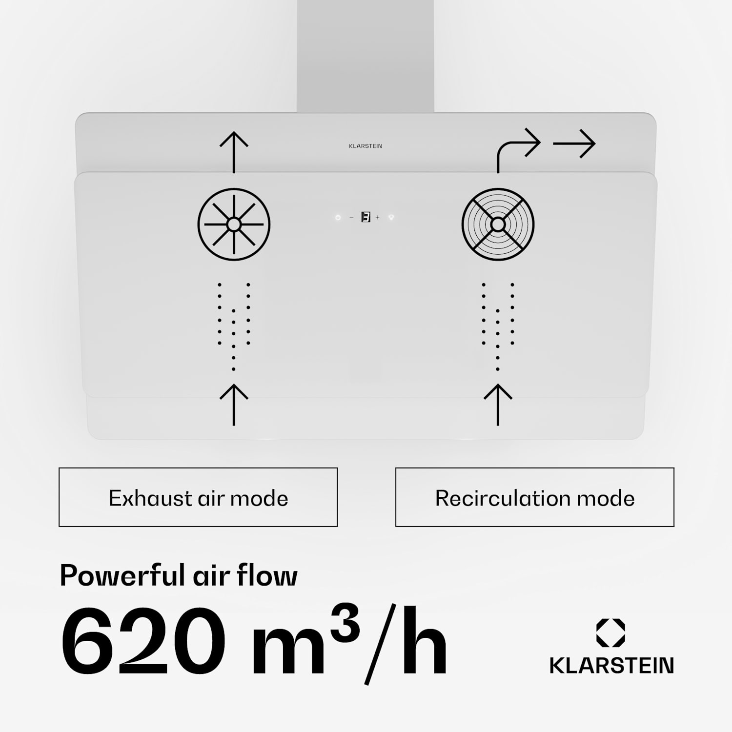 Aurica 90 Afzuigkap 90 cm 600 m³/h led touch glas wit 