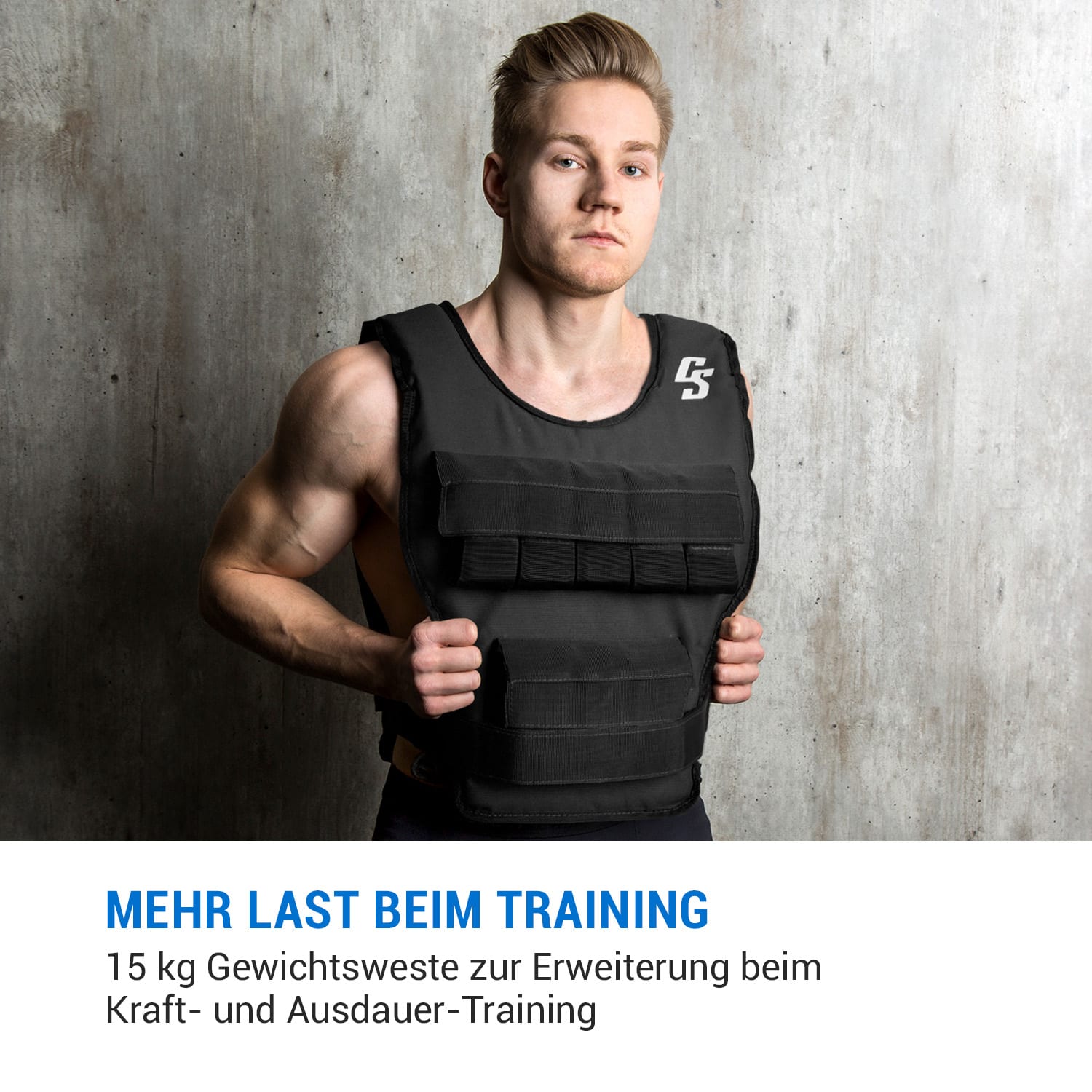 Monstervest Gewichtsweste 15 kg Uni-Größe Nylon schwarz 15 kg