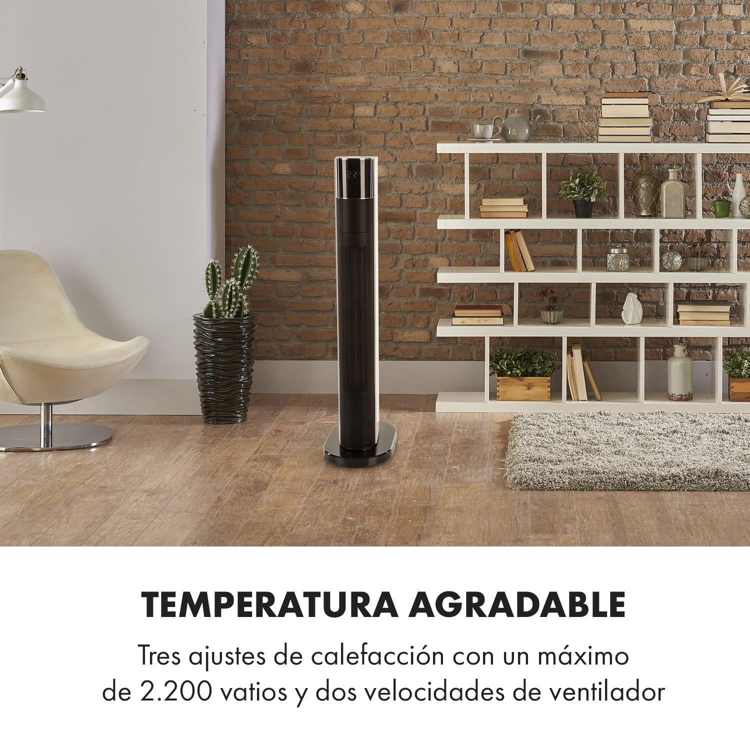 Hightower Heat Deluxe Calefactor vertical Ventilador 2200W Termostato 