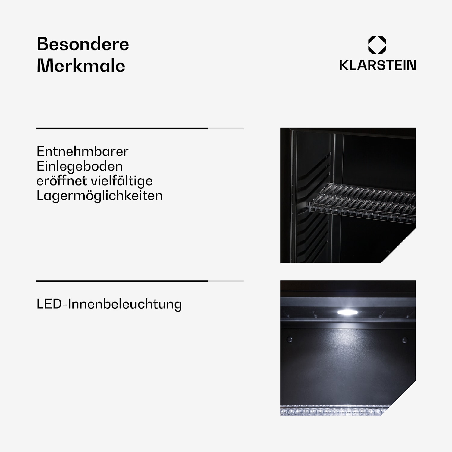 Brooklyn 32 Mini-réfrigérateur porte vitrée compartiments LED 30 L | Noir | Noir