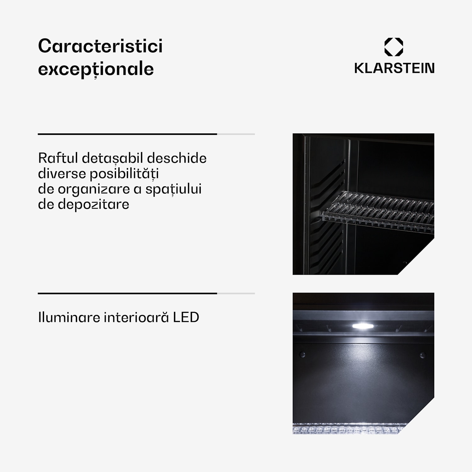 Brooklyn 32, mini-frigider, cu uși din sticla, iluminare LED, rafturi 30 L | Negru | Negru