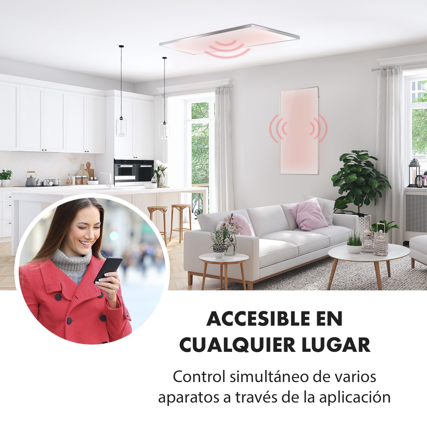 Wonderwall Smart Panel calefactor infrarrojo 60x120cm 720W Temporizador semanal IP24 Blanco 60 x 120 cm | 720 W | Sí | Blanco