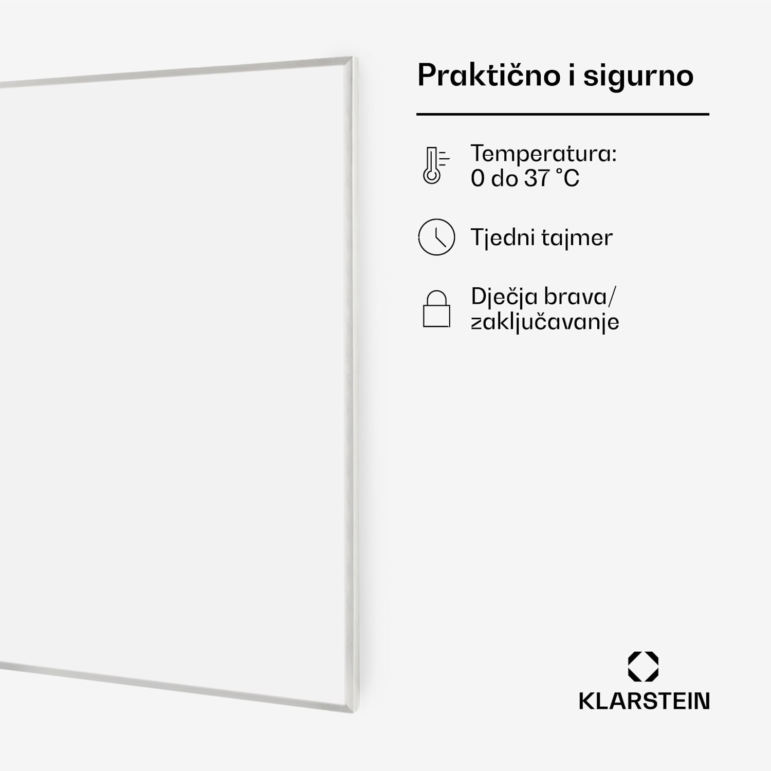 Wonderwall 720 Smart, infracrvena grijalica, 120 x 60cm, 720 W, tjedni tajmer, IP24, bijeli 60 x 120 cm | 720 W | Da | Bijela