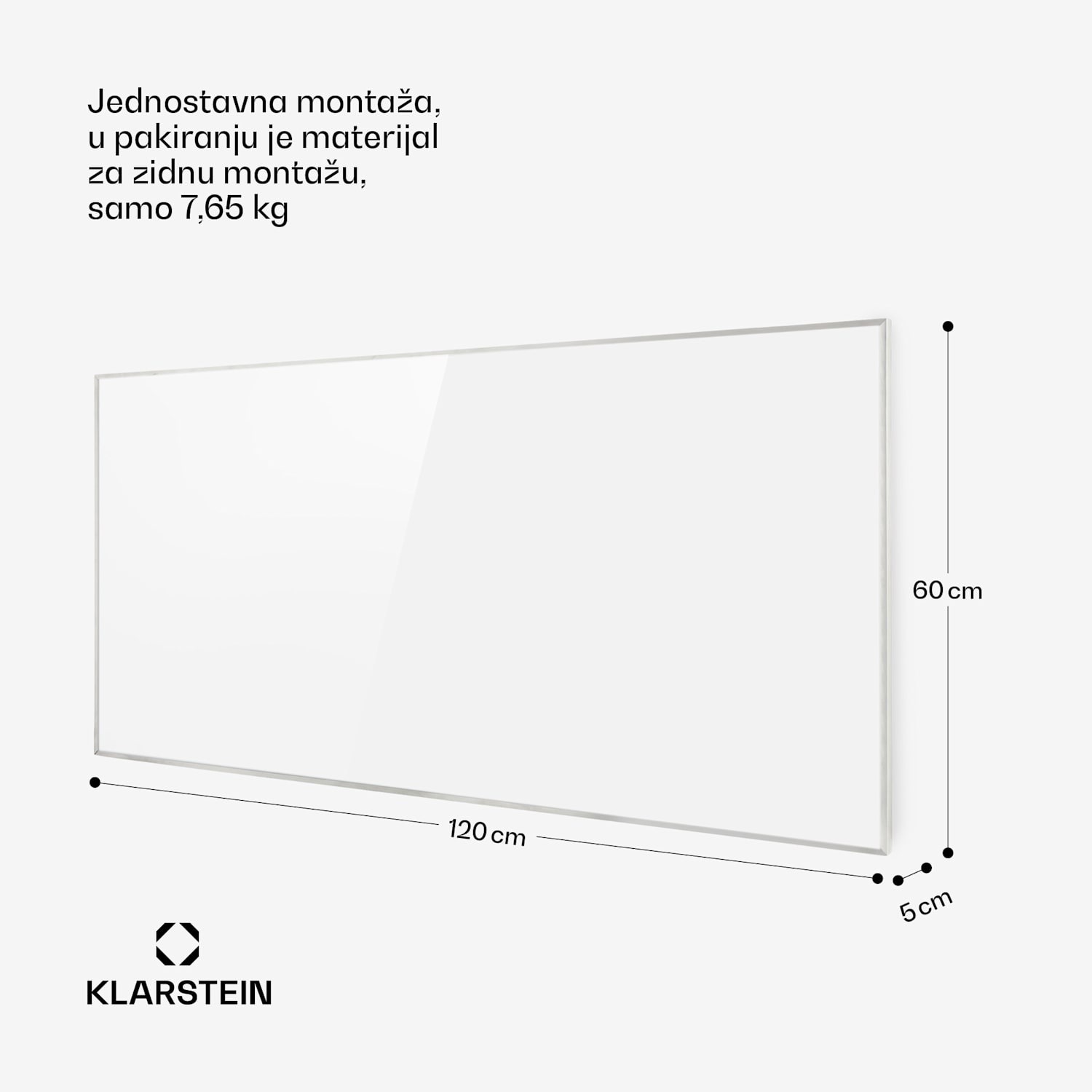 Wonderwall 720 Smart, infracrvena grijalica, 120 x 60cm, 720 W, tjedni tajmer, IP24, bijeli 60 x 120 cm | 720 W | Da | Bijela