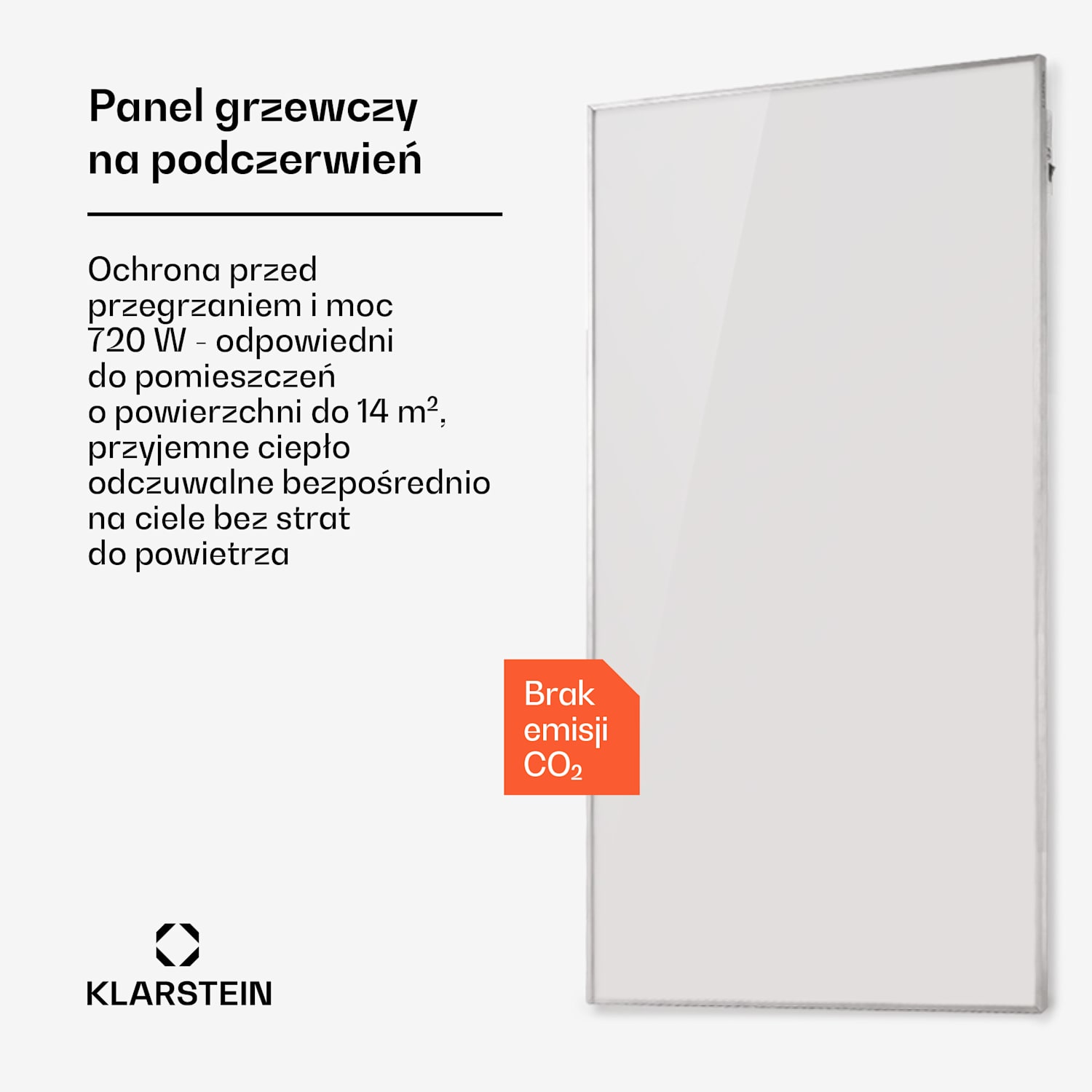 Wonderwall 720 Smart, panel grzewczy na podczerwień, 120 x 60 cm, 720 W, tygodniowy programator czasowy, IP24, biały 60 x 120 cm | 720 W | Tak | Biały