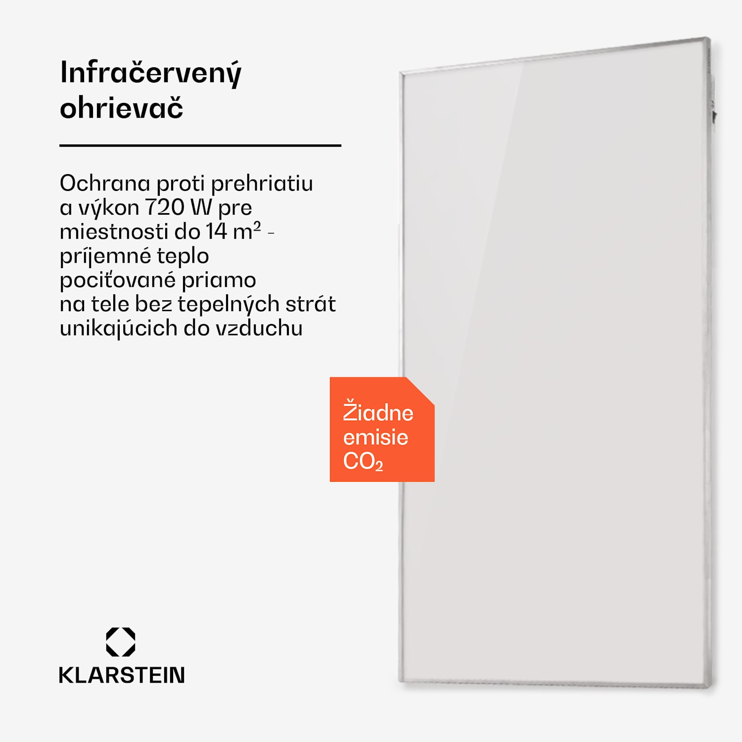 Wonderwall 720 Smart, infračervený ohrievač, 120 x 60 cm, 720 W, týždenný časovač, IP24, biely 60 x 120 cm | 720 W | Áno | Biela