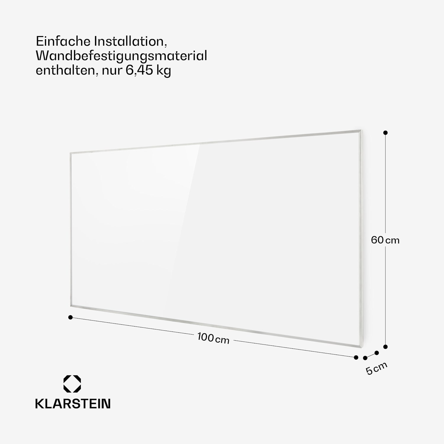 Wonderwall Smart Infrarotheizung 60x100cm App 600W Wochentimer IP24 100 x 60 cm | 600 W | Ja