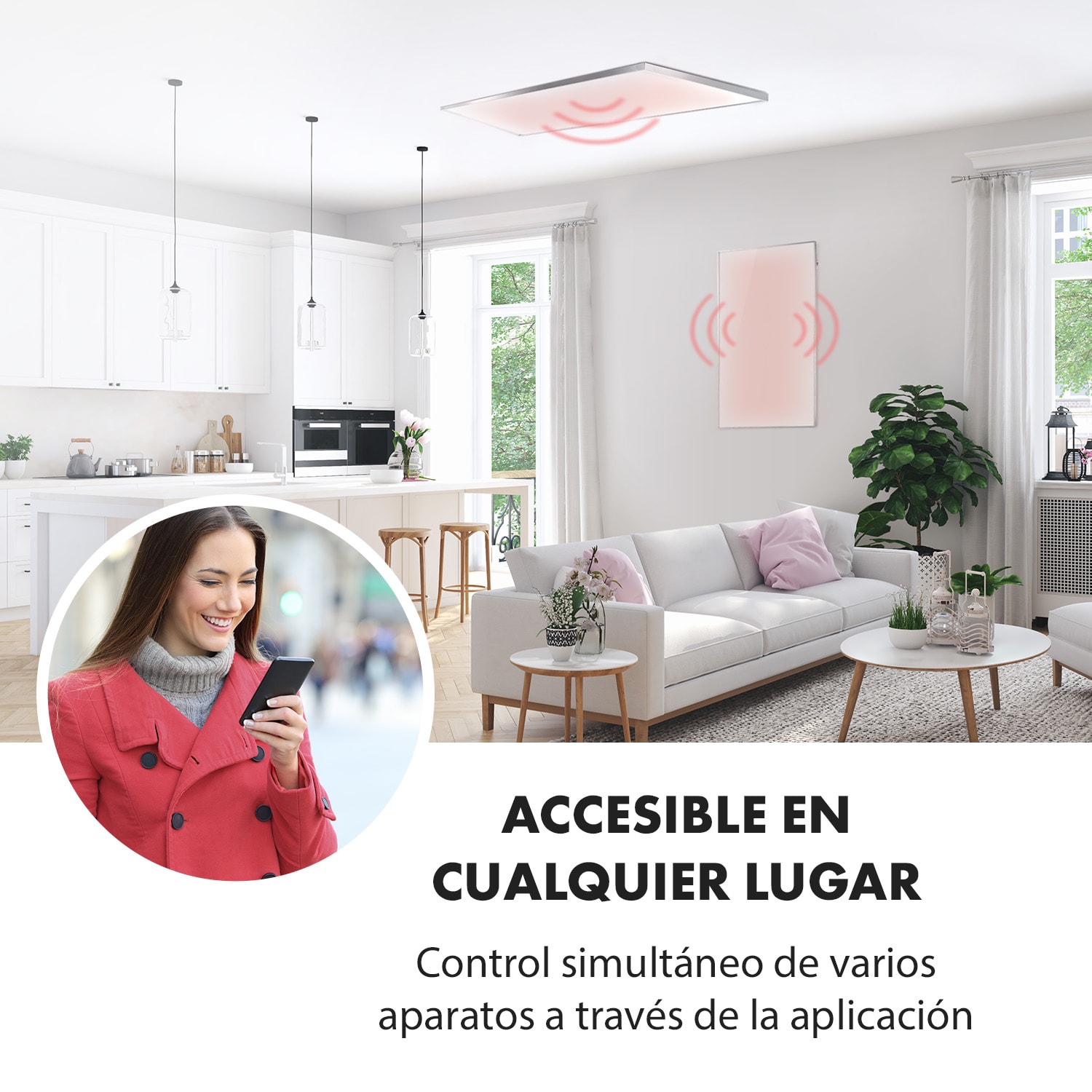 Wonderwall Smart Panel calefactor infrarrojo 60x100cm 600W Temporizador semanal IP24 Blanco 100 x 60 cm | 600 W | Sí