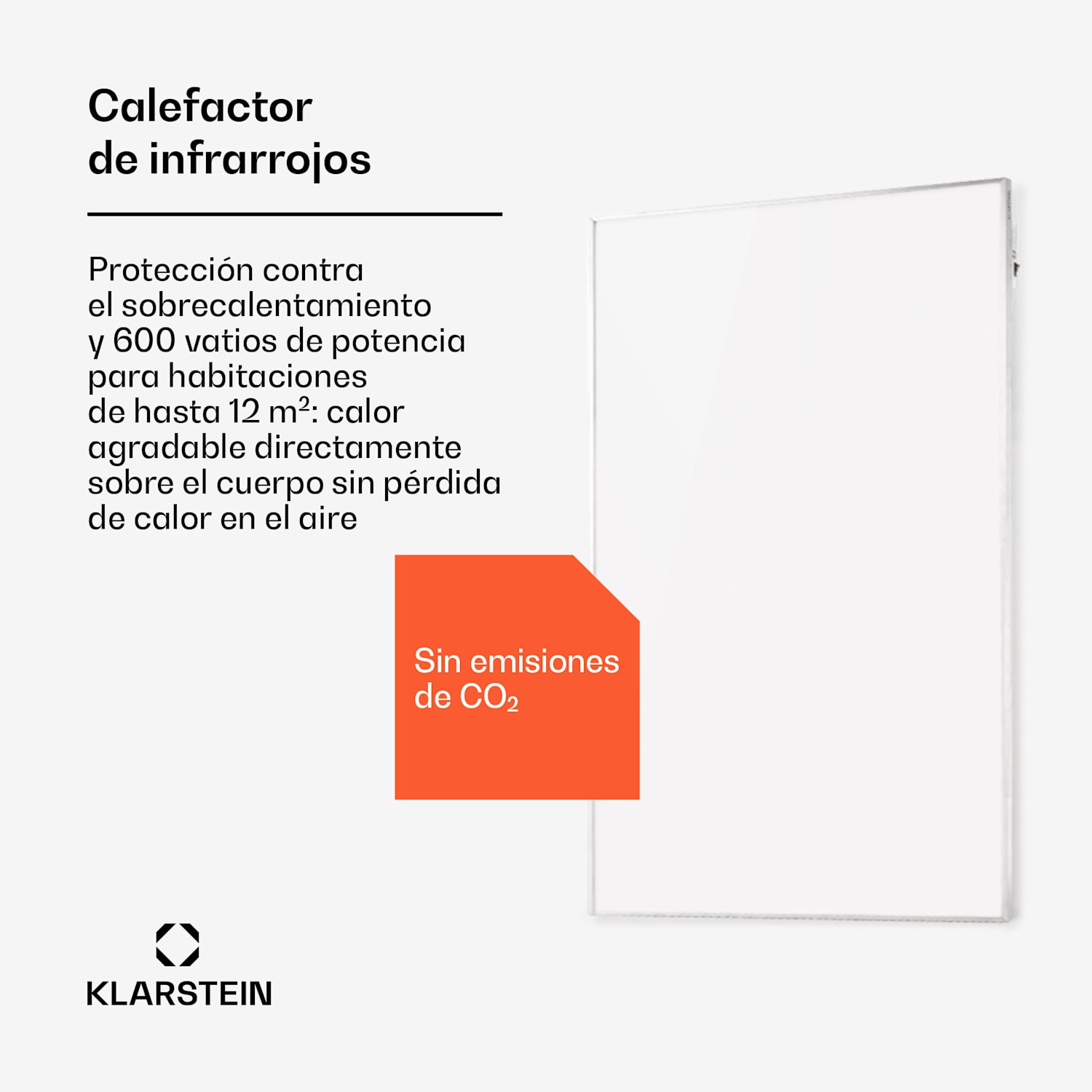 Wonderwall Smart Panel calefactor infrarrojo 60x100cm 600W Temporizador semanal IP24 Blanco 100 x 60 cm | 600 W | Sí