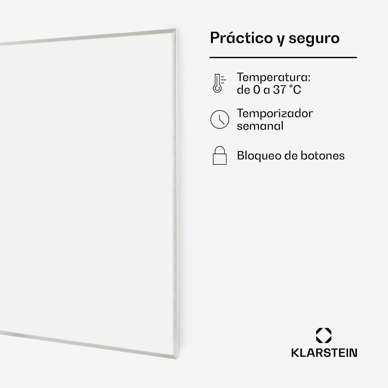 Wonderwall Smart Panel calefactor infrarrojo 60x100cm 600W Temporizador semanal IP24 Blanco 100 x 60 cm | 600 W | Sí