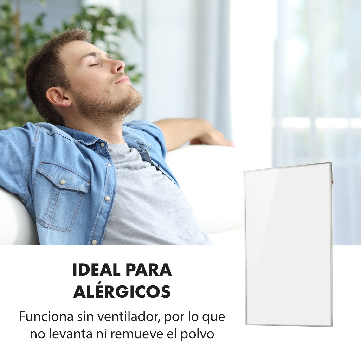 Wonderwall Smart Panel calefactor infrarrojo 60x100cm 600W Temporizador semanal IP24 Blanco 100 x 60 cm | 600 W | Sí