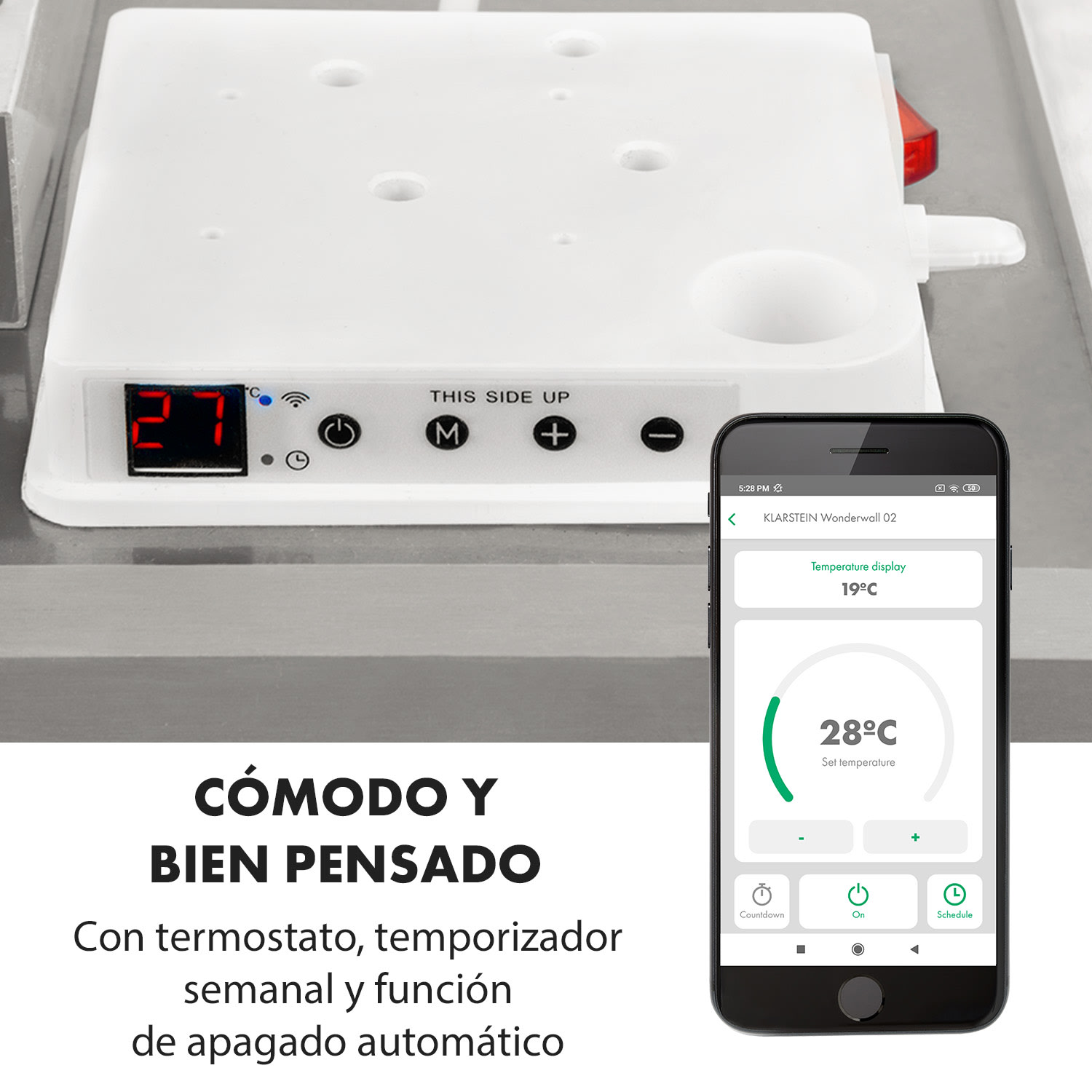 Wonderwall Smart Panel calefactor infrarrojo 60x100cm 600W Temporizador semanal IP24 Blanco 100 x 60 cm | 600 W | Sí