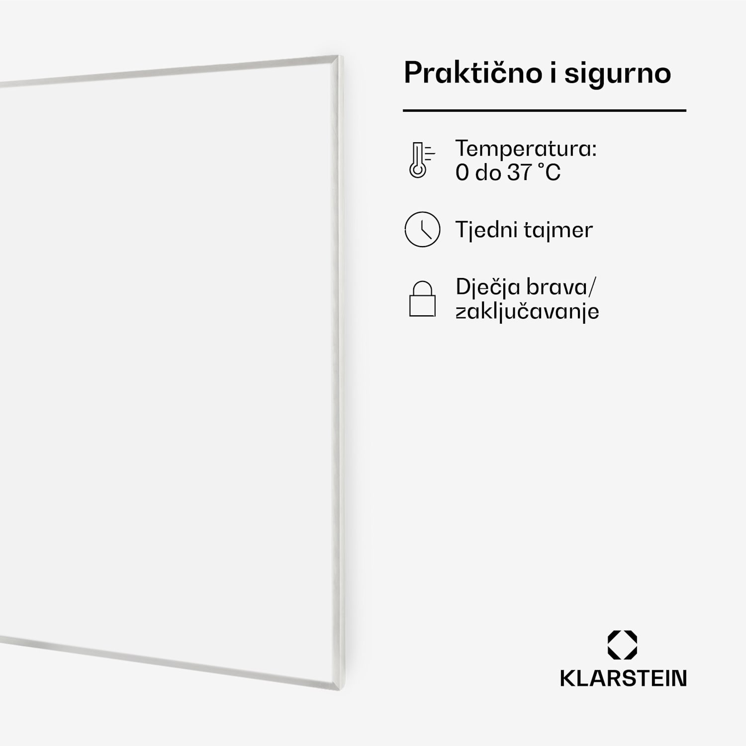 Wonderwall 600 Smart, infracrvena grijalica, 60 x 100 cm, 600 W, tjedni timer, IP24, bijela 100 x 60 cm | 600 W | Da